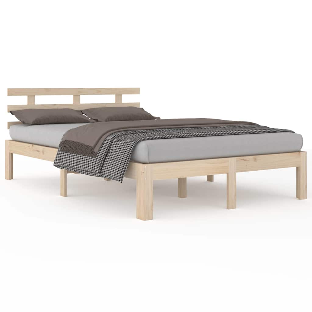 Bed Frame without Mattress Solid Wood Length 200 cm Natural 180 cm