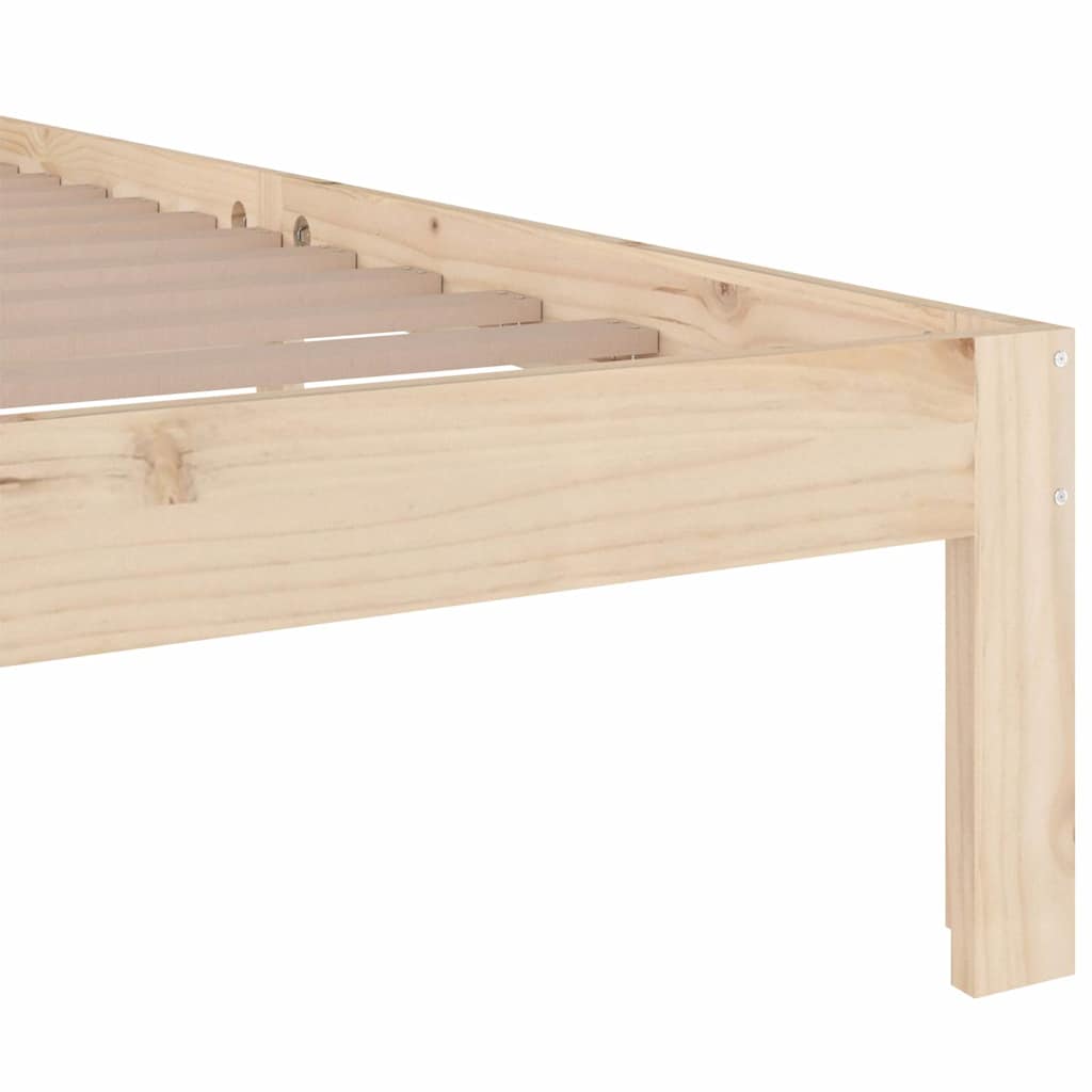 Bed Frame without Mattress Solid Wood Length 200 cm Natural 180 cm