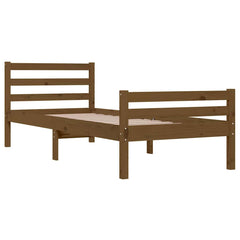 Bed Frame without Mattress Solid Wood Length 190 cm Honey brown 75 cm