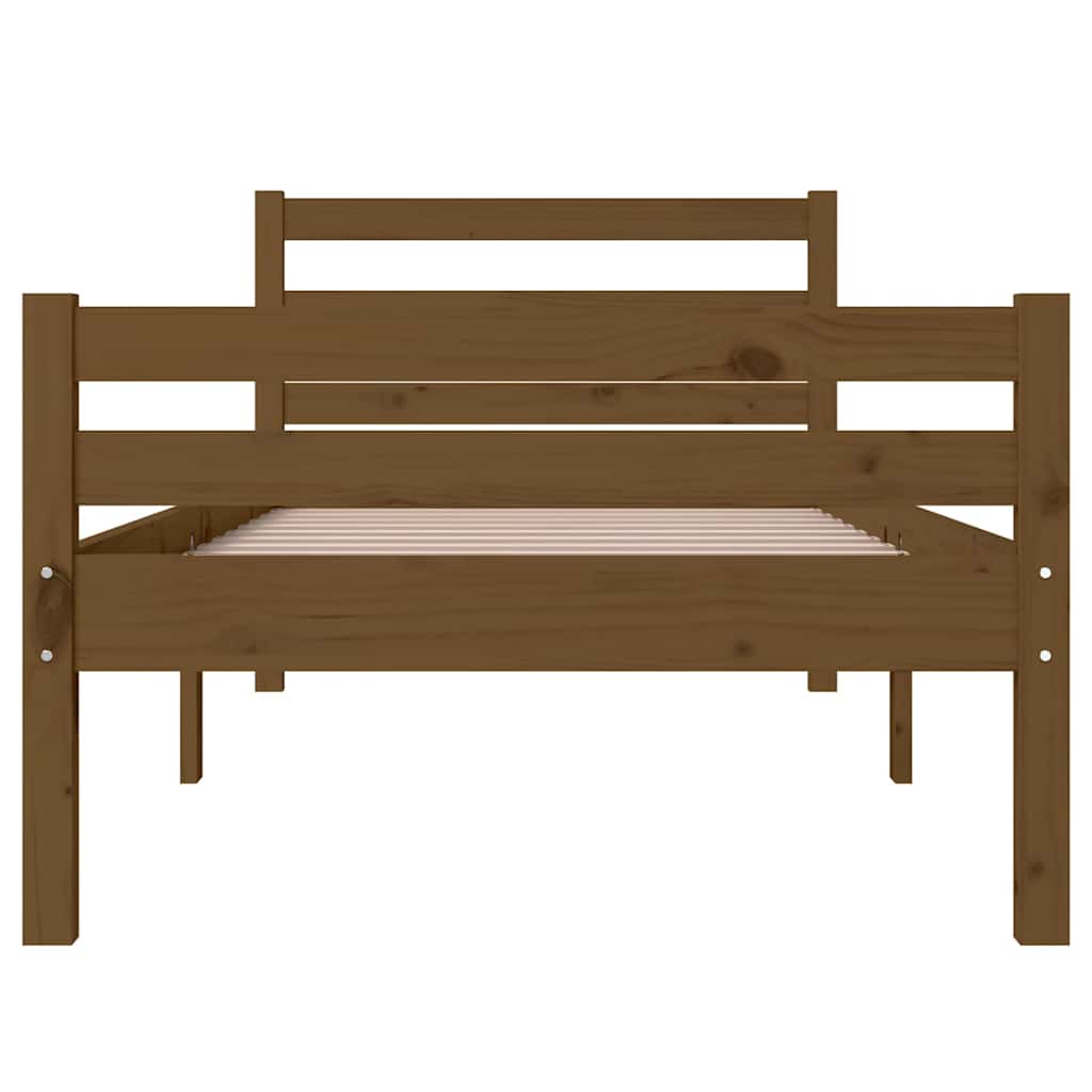 Bed Frame without Mattress Solid Wood Length 190 cm Honey brown 75 cm