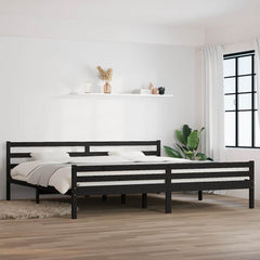 Bed Frame without Mattress Solid Wood Length 200 cm Black 200 cm