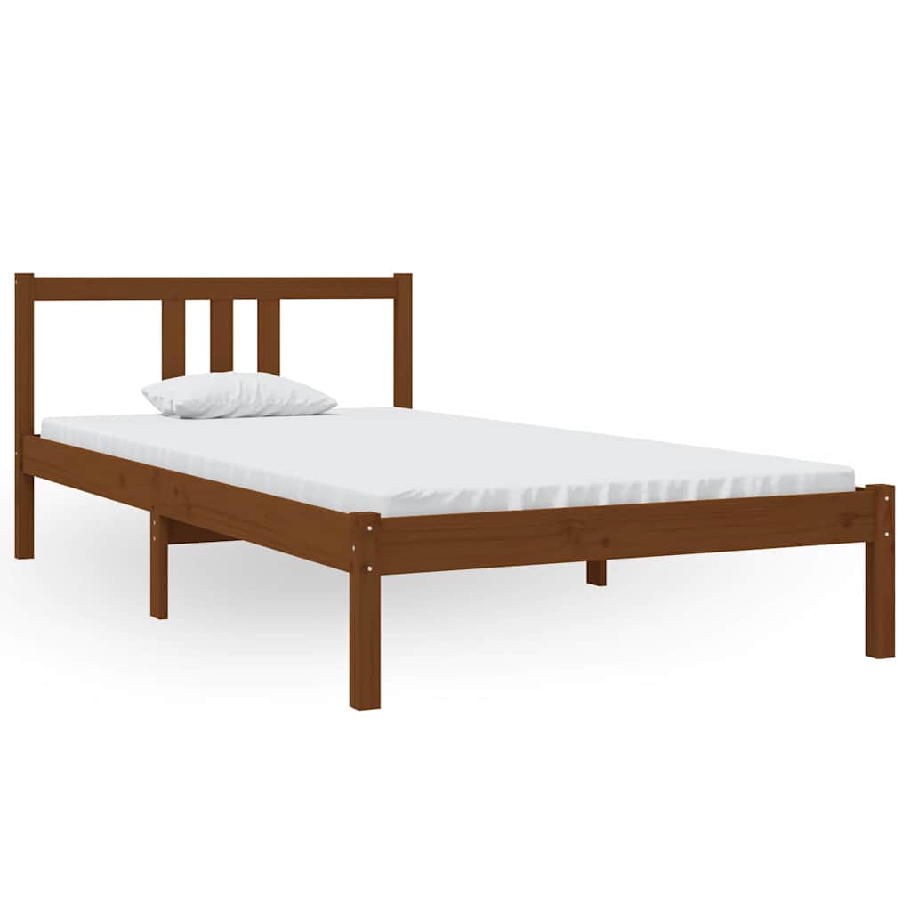 Bed Frame without Mattress Solid Wood Length 200 cm Honey brown 100 cm