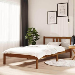 Bed Frame without Mattress Solid Wood Length 200 cm Honey brown 100 cm