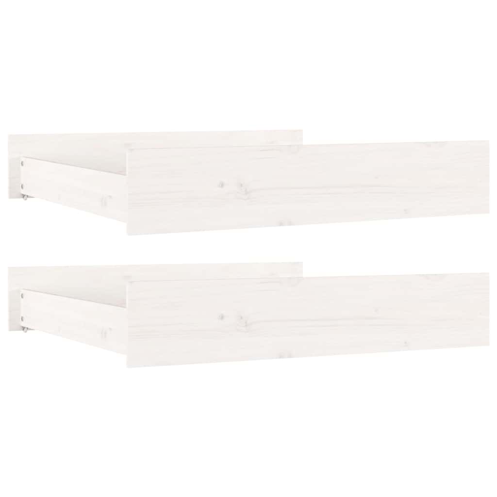 vidaXL Bed Drawer | White | Solid pine wood | Standard 2