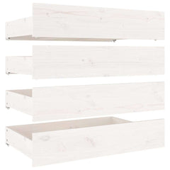 Bed Drawers 4 pcs Solid Wood Pine White 95 x 57 x 18 cm