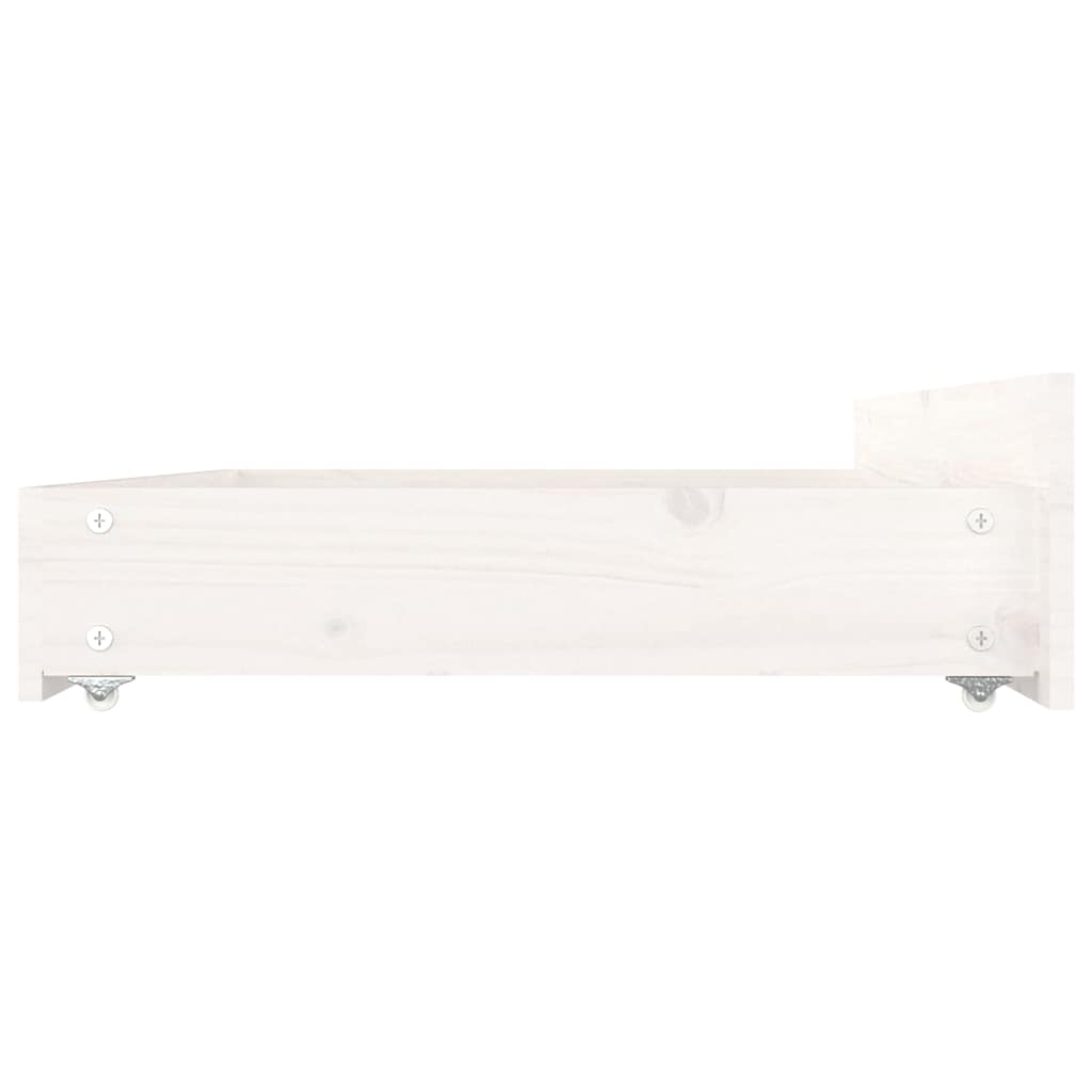 Bed Drawers 4 pcs Solid Wood Pine White 95 x 57 x 18 cm