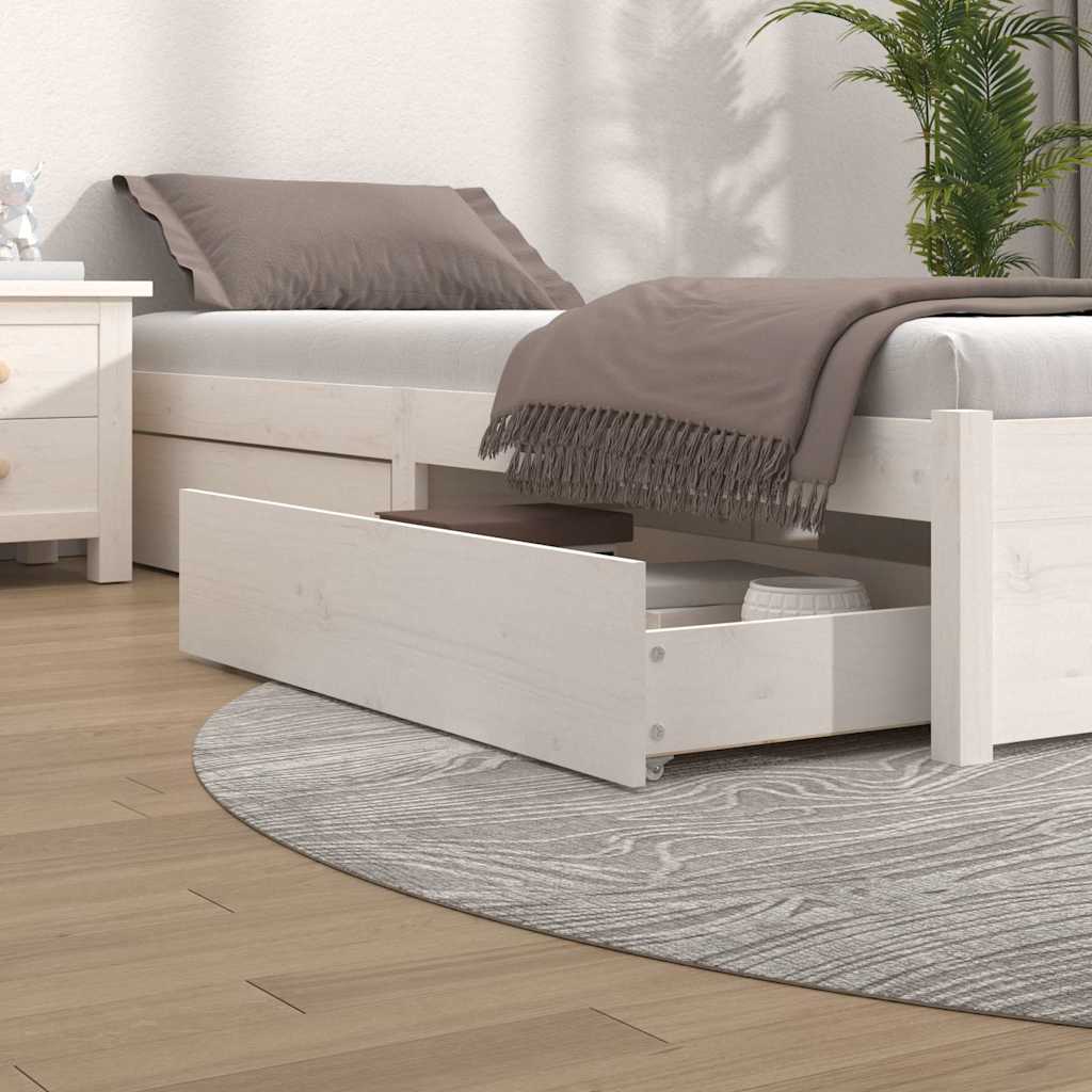 Bed Drawers 4 pcs Solid Wood Pine White 95 x 57 x 18 cm