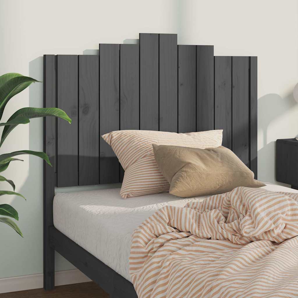 vidaXL Bed Headboard Grey 106x4x110 cm Solid Wood Pine 3
