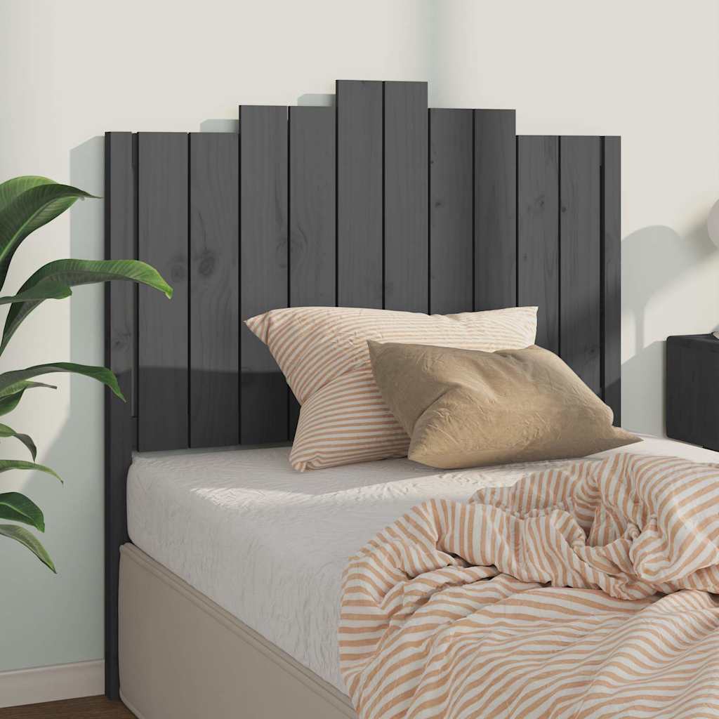 vidaXL Bed Headboard Grey 106x4x110 cm Solid Wood Pine 1