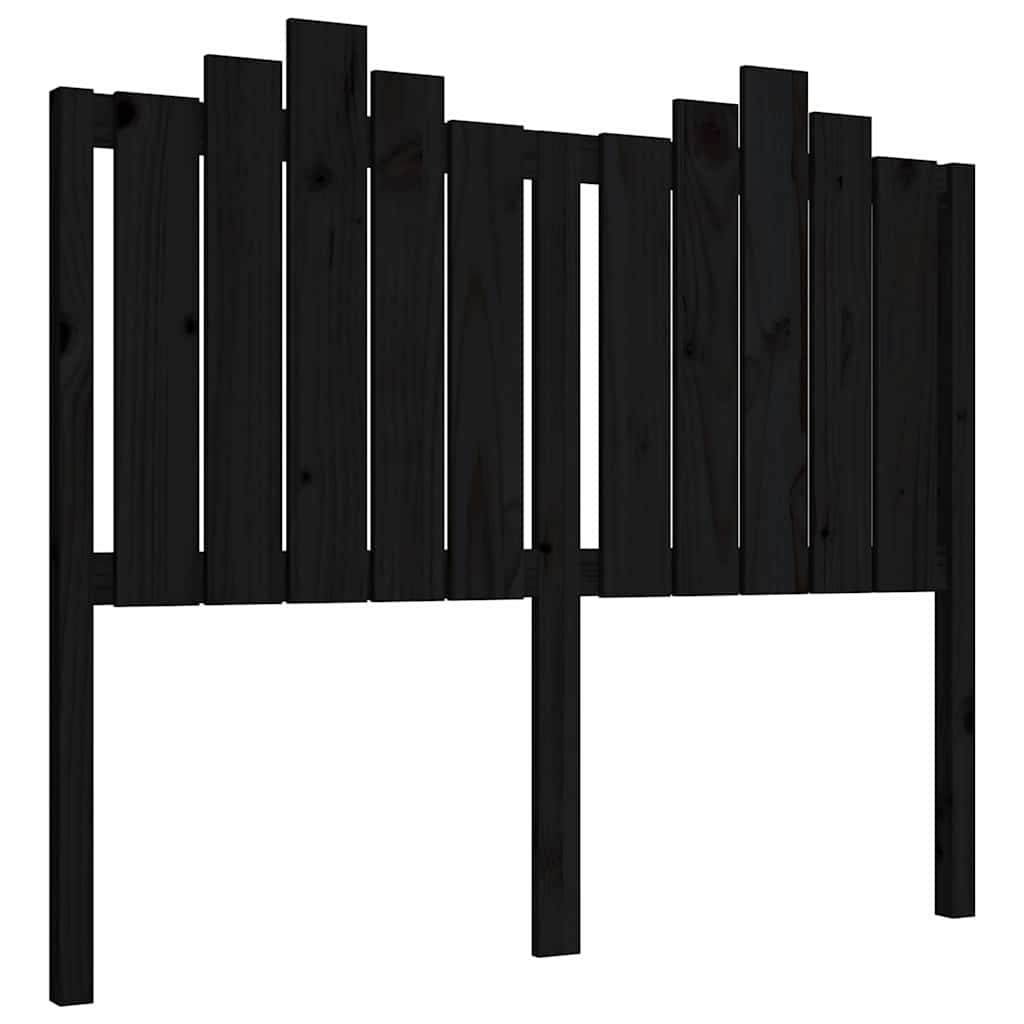 vidaXL Bed Headboard | Black | Solid pine wood | Standard | Decorative Inlays 2