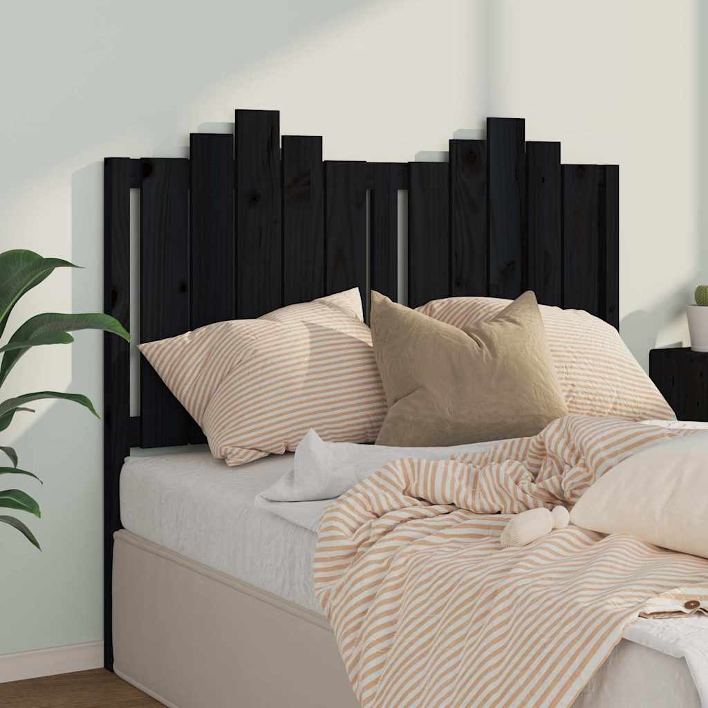 vidaXL Bed Headboard | Black | Solid pine wood | Standard | Decorative Inlays 1