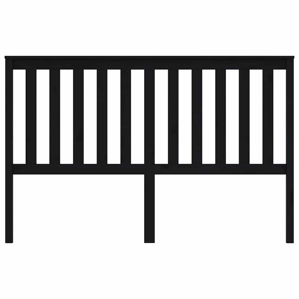 vidaXL Bed Headboard | Black | Solid Pine Wood | 166 cm | Modern | Bed Headboard 3