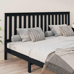 vidaXL Bed Headboard Black 206x6x101 cm Solid Wood Pine 4