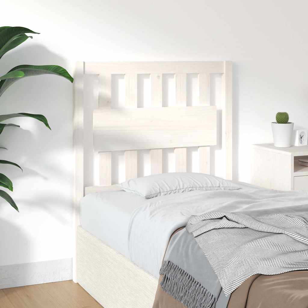 vidaXL Bed Headboard White 80.5x4x100 cm Solid Wood Pine 4