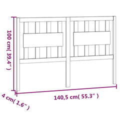 vidaXL Bed Headboard 140.5x4x100 cm Solid Wood Pine 6