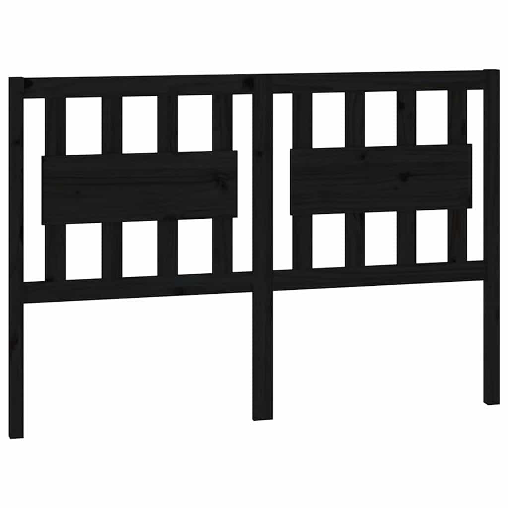 vidaXL Bed Headboard Black 145.5x4x100 cm Solid Wood Pine 2