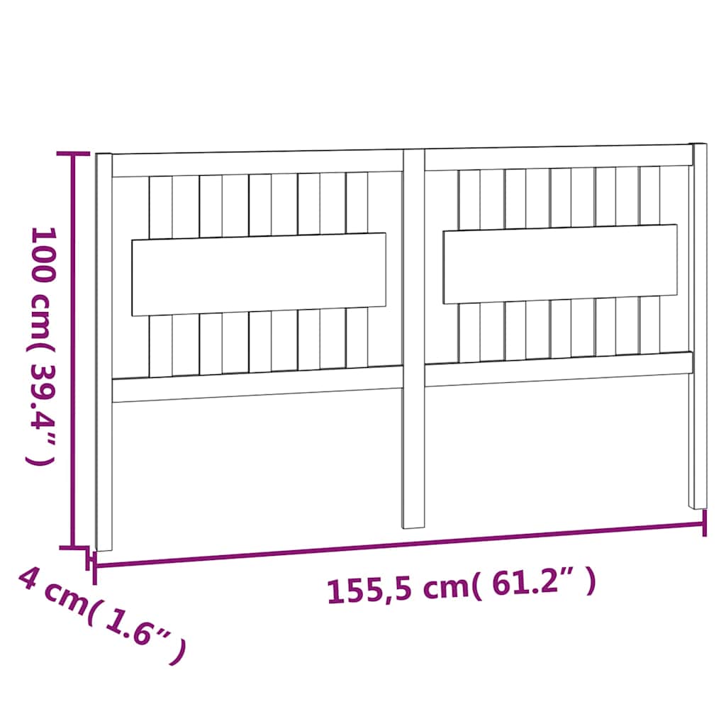 vidaXL Bed Headboard | Honey Brown | Solid Pine Wood | Large | Decorative Inlays 6