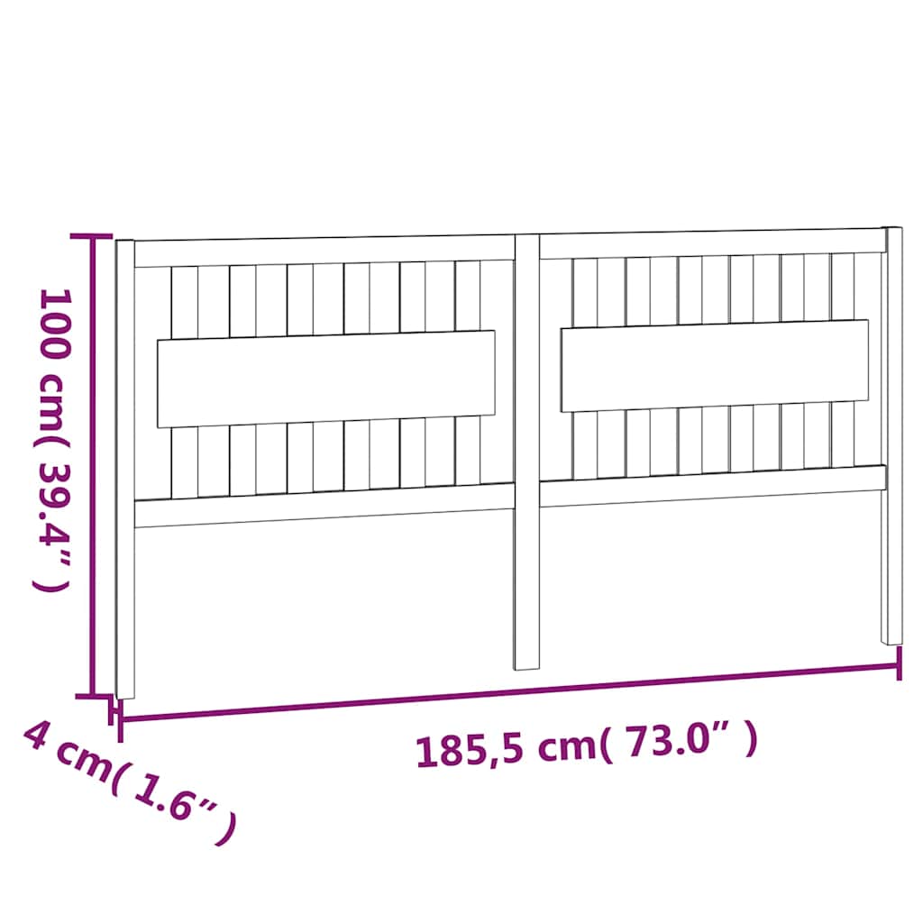 vidaXL Bed Headboard | White | Solid pine wood | Standard | Classic/Traditional 6