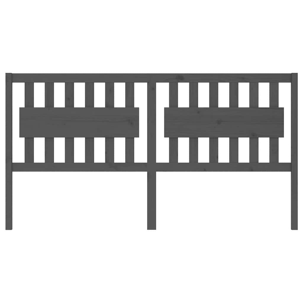 vidaXL Bed Headboard Grey 185.5x4x100 cm Solid Wood Pine 3