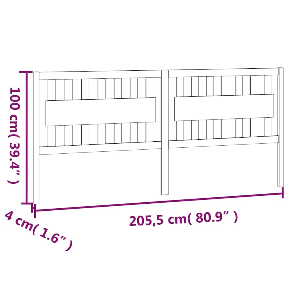 vidaXL Bed Headboard | Honey brown | Solid pinewood | 205.5 cm width 6