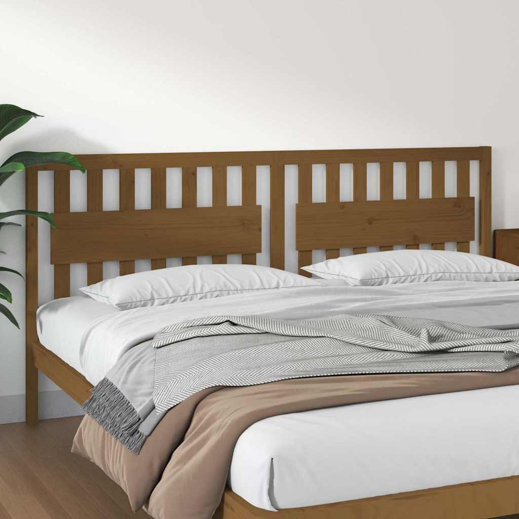 vidaXL Bed Headboard | Honey brown | Solid pinewood | 205.5 cm width 1