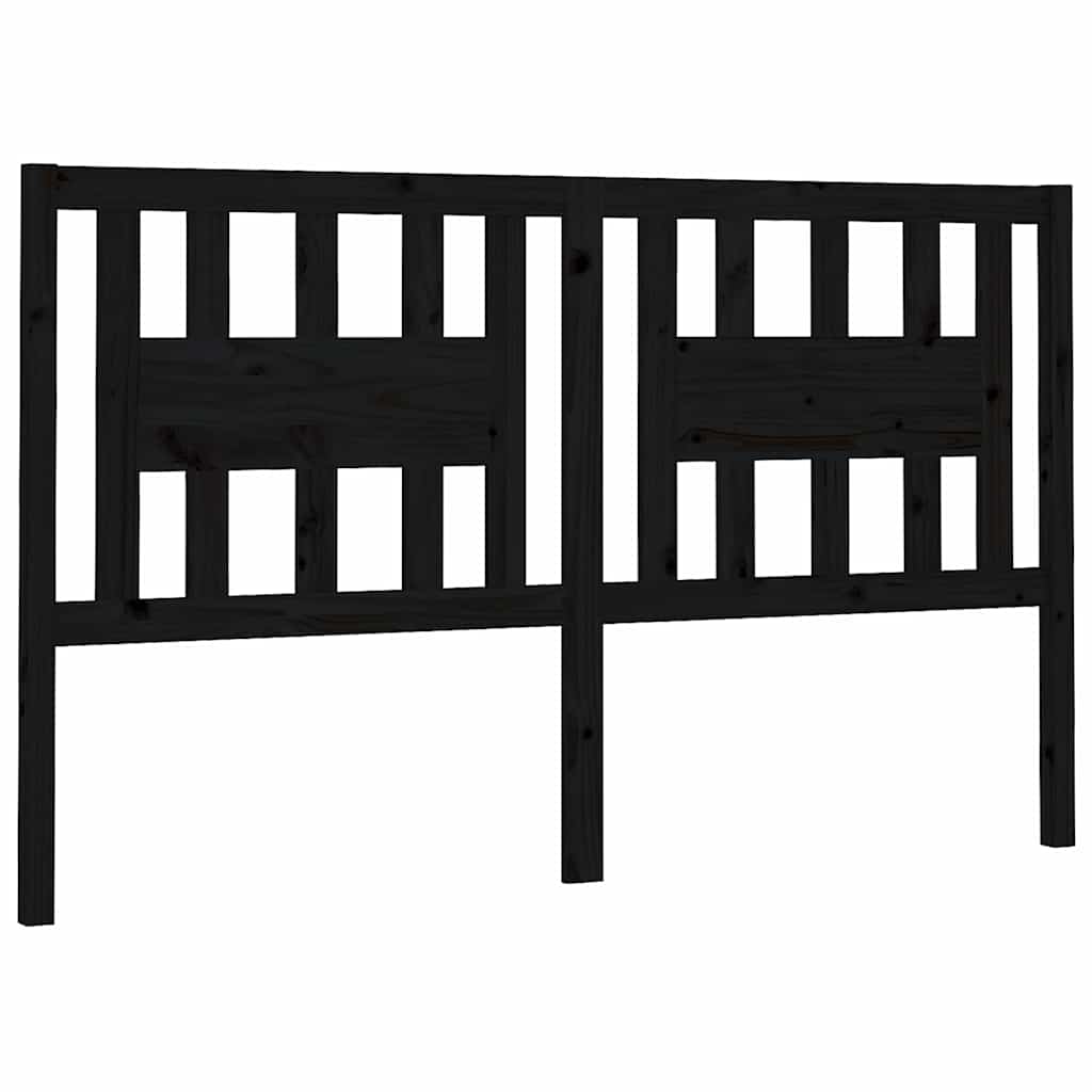 vidaXL Headboard | Black | Solid pine wood | Decorative Inlays | Headboard 2