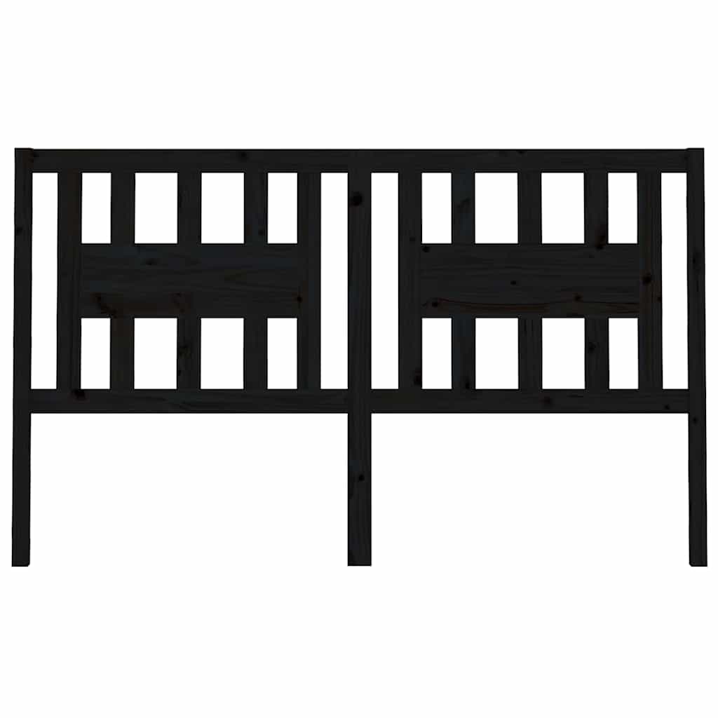 vidaXL Headboard | Black | Solid pine wood | Decorative Inlays | Headboard 3