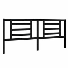 818844 vidaXL Bed Headboard Black 206x4x100 cm Solid Pine Wood 2