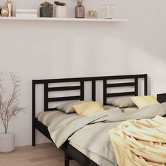818844 vidaXL Bed Headboard Black 206x4x100 cm Solid Pine Wood 3