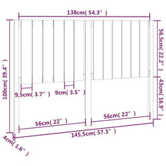 vidaXL Bed Headboard | Black | Solid pinewood | 145.5x4x100 cm | Bed Headboard 6