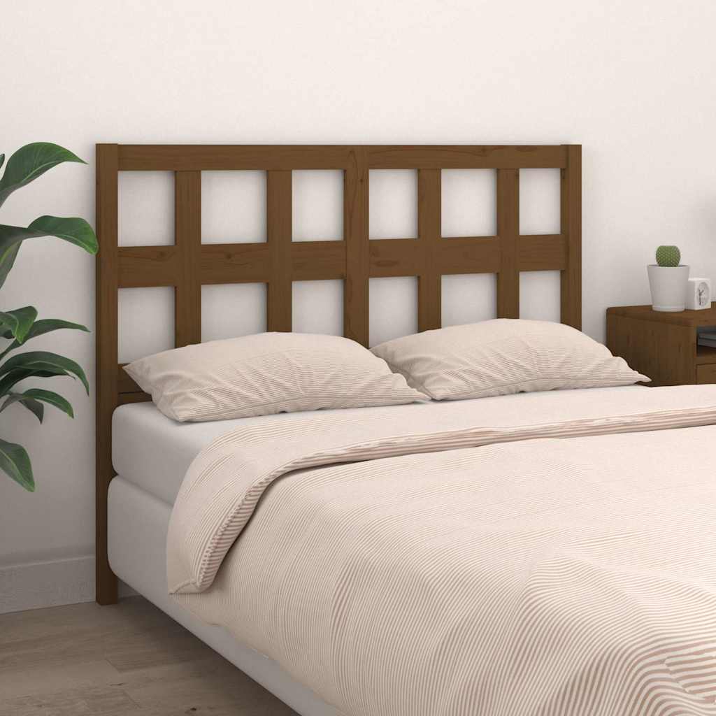 vidaXL Bed Headboard | Honey brown | Solid Pine Wood | Standard 1