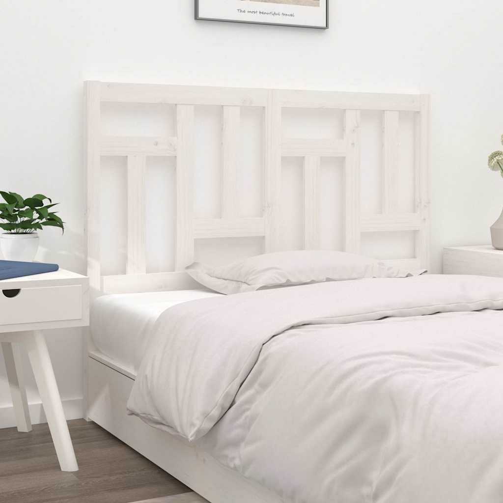vidaXL Bed Headboard White 145.5x4x100 cm Solid Wood Pine 1