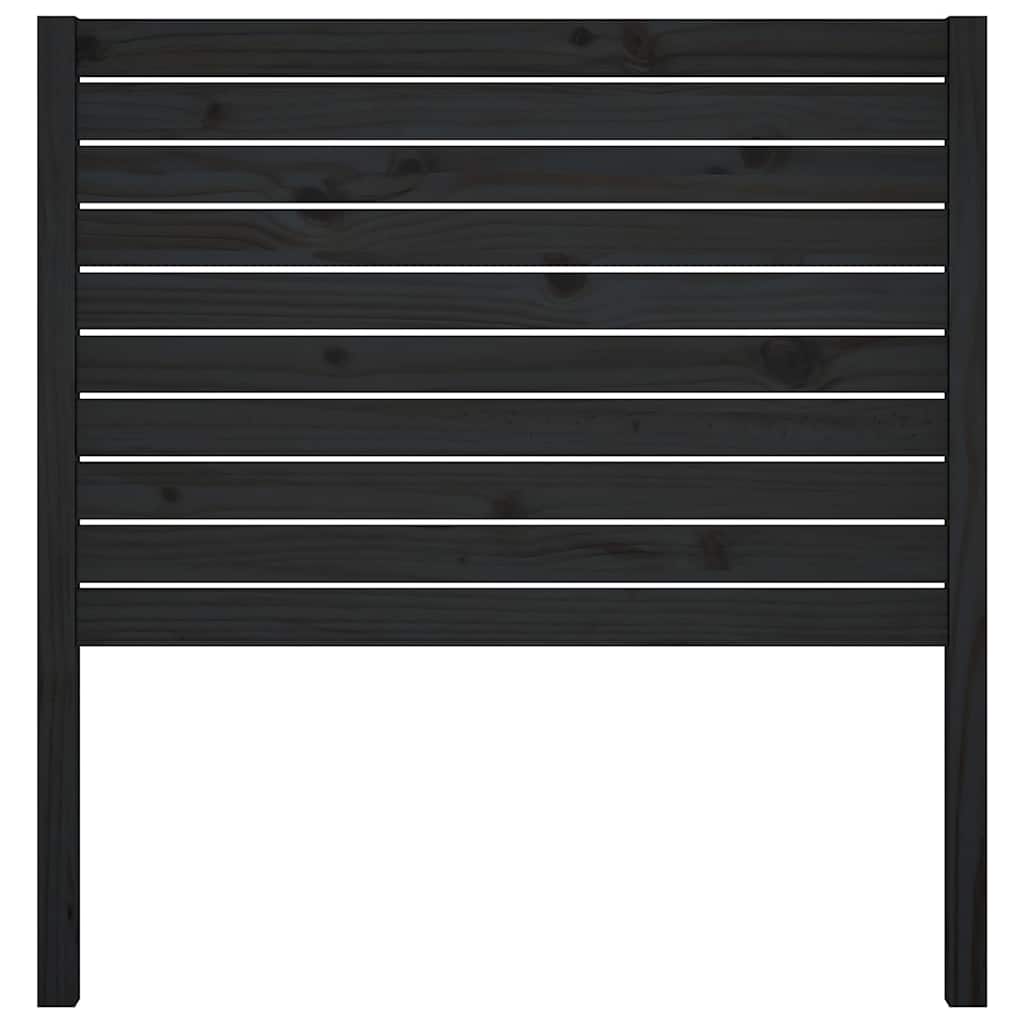 vidaXL Bed Headboard | Black | Solid Pine Wood | 81x100 cm | Decorative Inlays 3