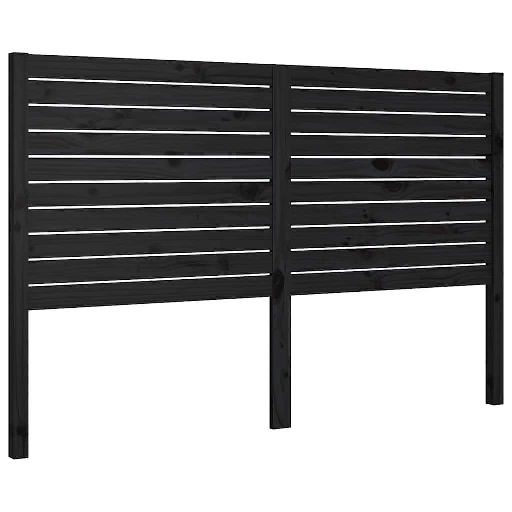 vidaXL Bed Headboard | Black | Solid Pine Wood | 126 x 4 x 100 cm 2