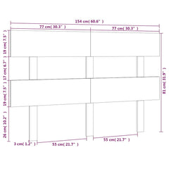 vidaXL Bed Headboard 154x3x81 cm Solid Wood Pine 6
