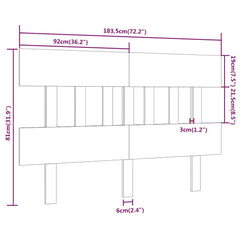 vidaXL Bed Headboard | Grey | Solid pine wood | 183.5 cm x 81 cm 6