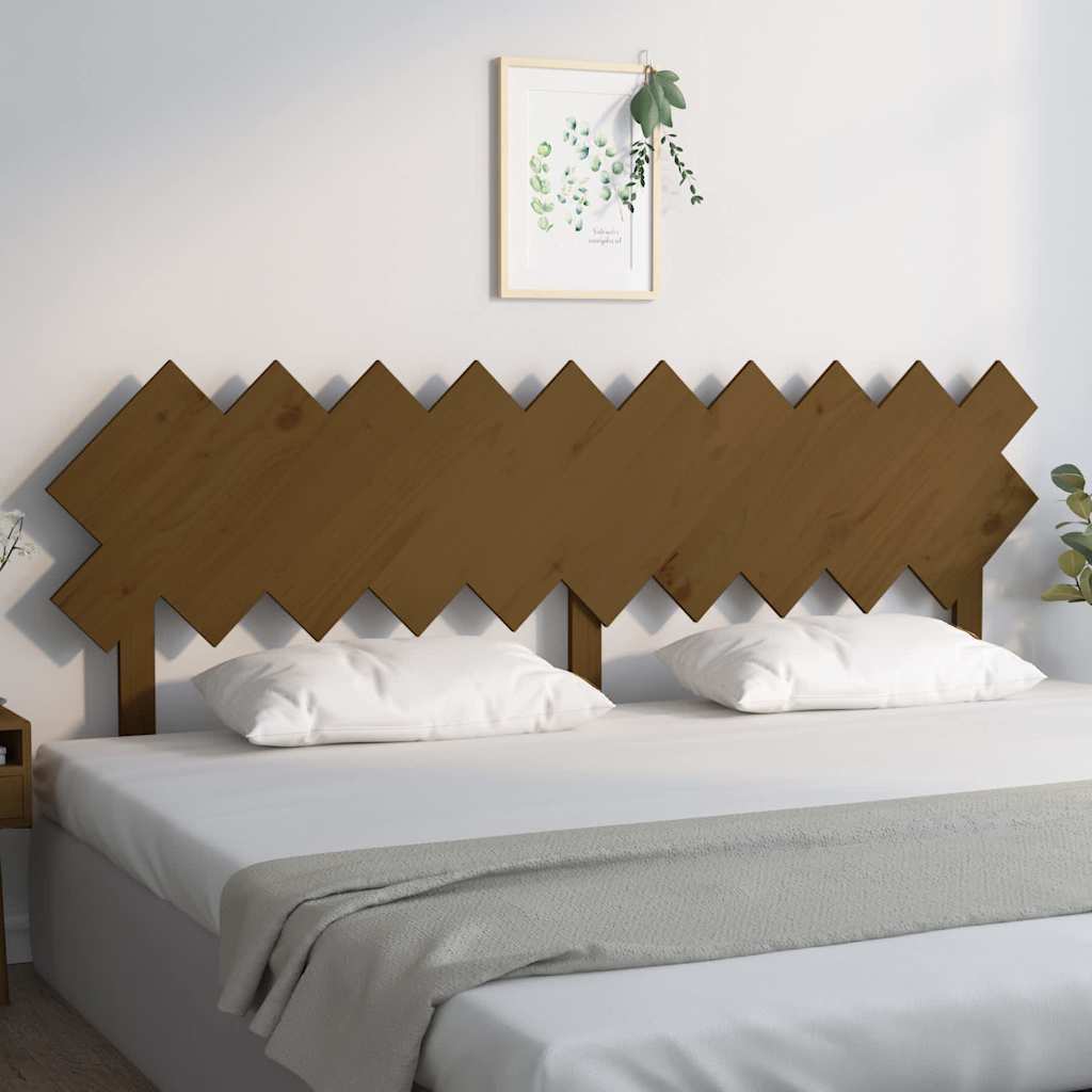 vidaXL Bed Headboard | Honey Brown | Solid Pine Wood | 196x3x80.5 cm 1