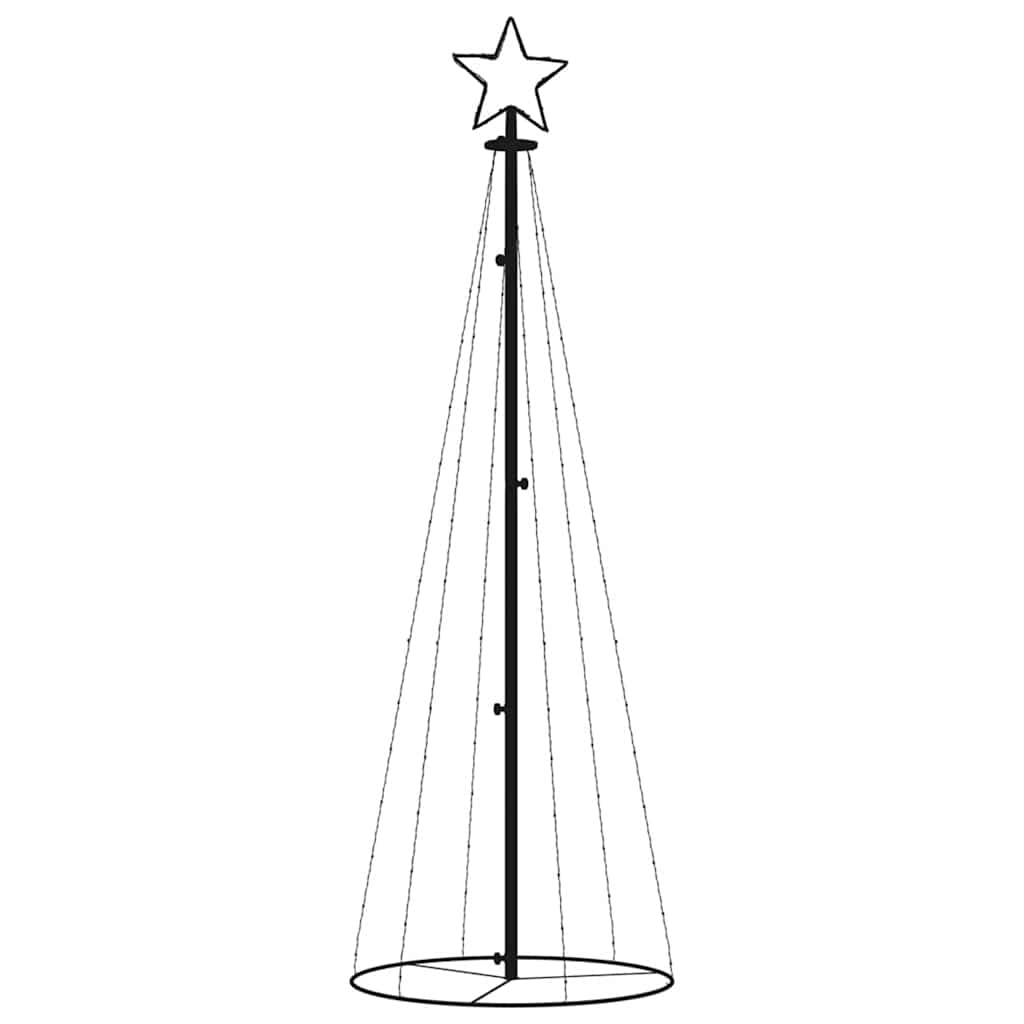 vidaXL Christmas Cone Tree Warm White 108 LEDs 70x180 cm 3