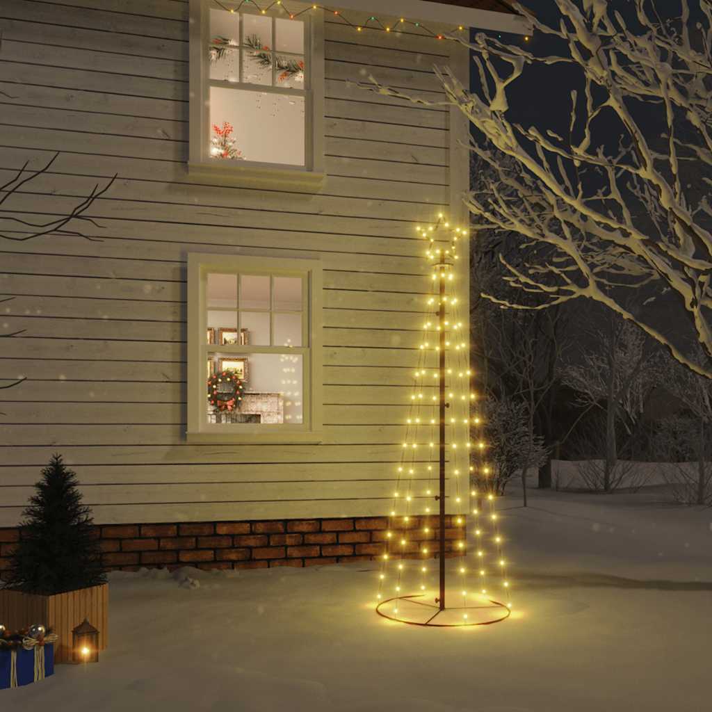 vidaXL Christmas Cone Tree Warm White 108 LEDs 70x180 cm 1