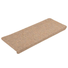 vidaXL Stair Mats Self-adhesive 15 pcs 65x24.5x3.5 cm Beige 3