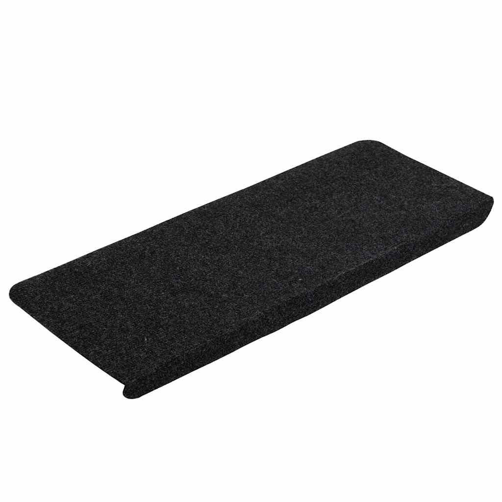 vidaXL Stair Mats Self-adhesive 15 pcs 65x24.5x3.5 cm Black 3