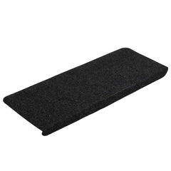 vidaXL Stair Mats Self-adhesive 15 pcs 65x24.5x3.5 cm Black 3