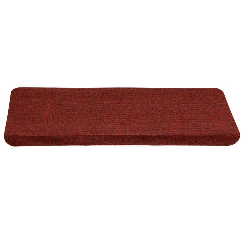vidaXL Stair Mats Self-adhesive 15 pcs 65x24.5x3.5 cm Red 4