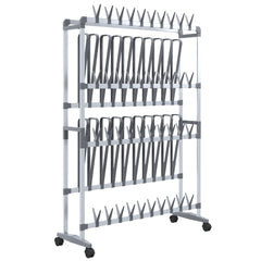 vidaXL Shoe Rack | Silver | Aluminium, PS, PE | Medium | Rollable | Shoe Rack 2