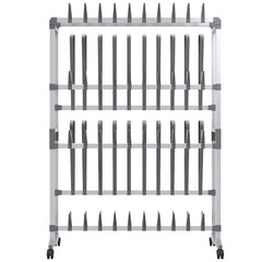 vidaXL Shoe Rack | Silver | Aluminium, PS, PE | Medium | Rollable | Shoe Rack 3