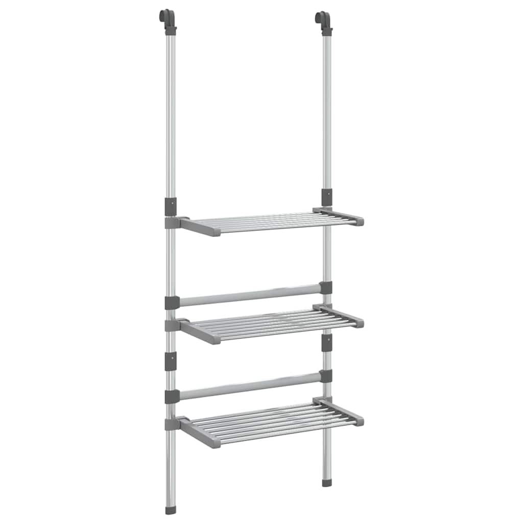 vidaXL 3-Tier Hanging Laundry Drying Rack Aluminium 2