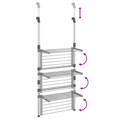 vidaXL 3-Tier Hanging Laundry Drying Rack Aluminium 6