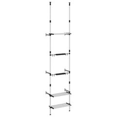vidaXL Telescopic Garden Rack with 3 Shelves Silver Aluminium 2