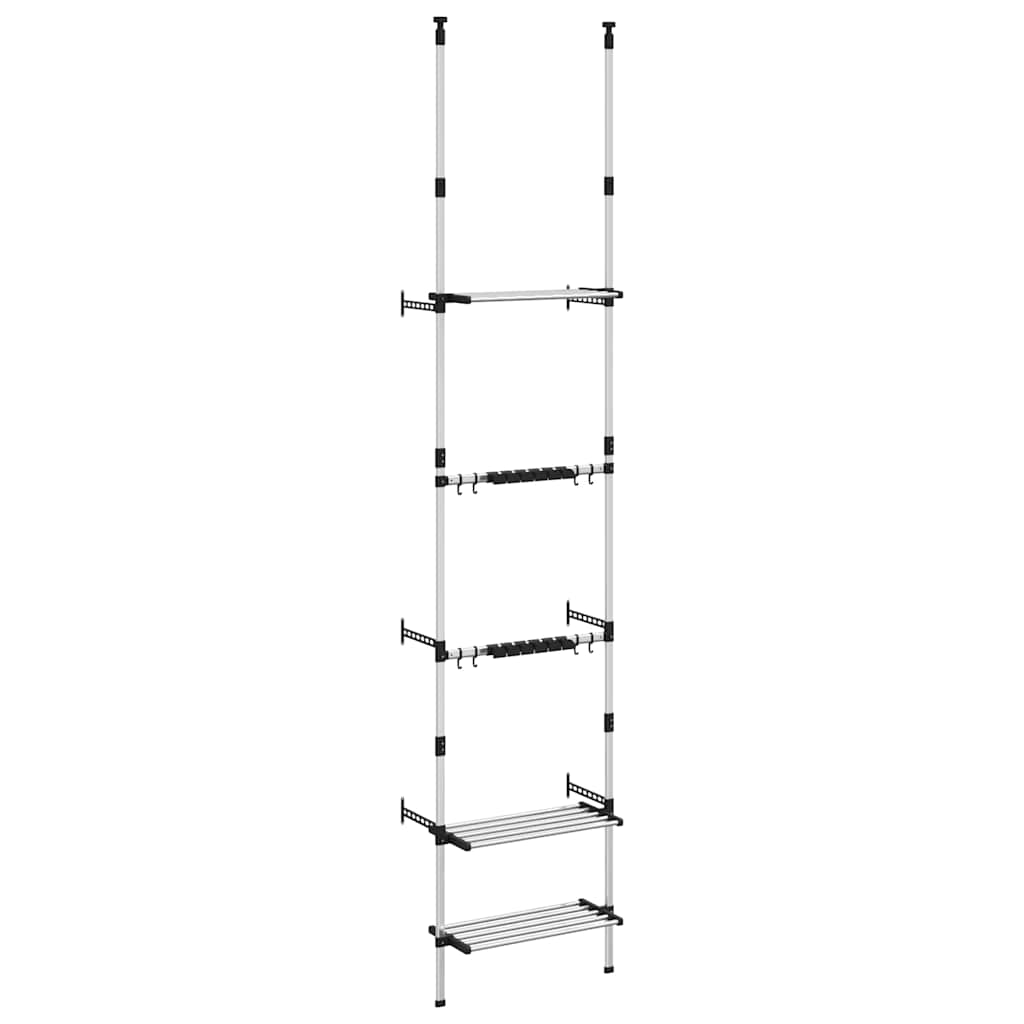vidaXL Telescopic Garden Rack with 3 Shelves Silver Aluminium 2
