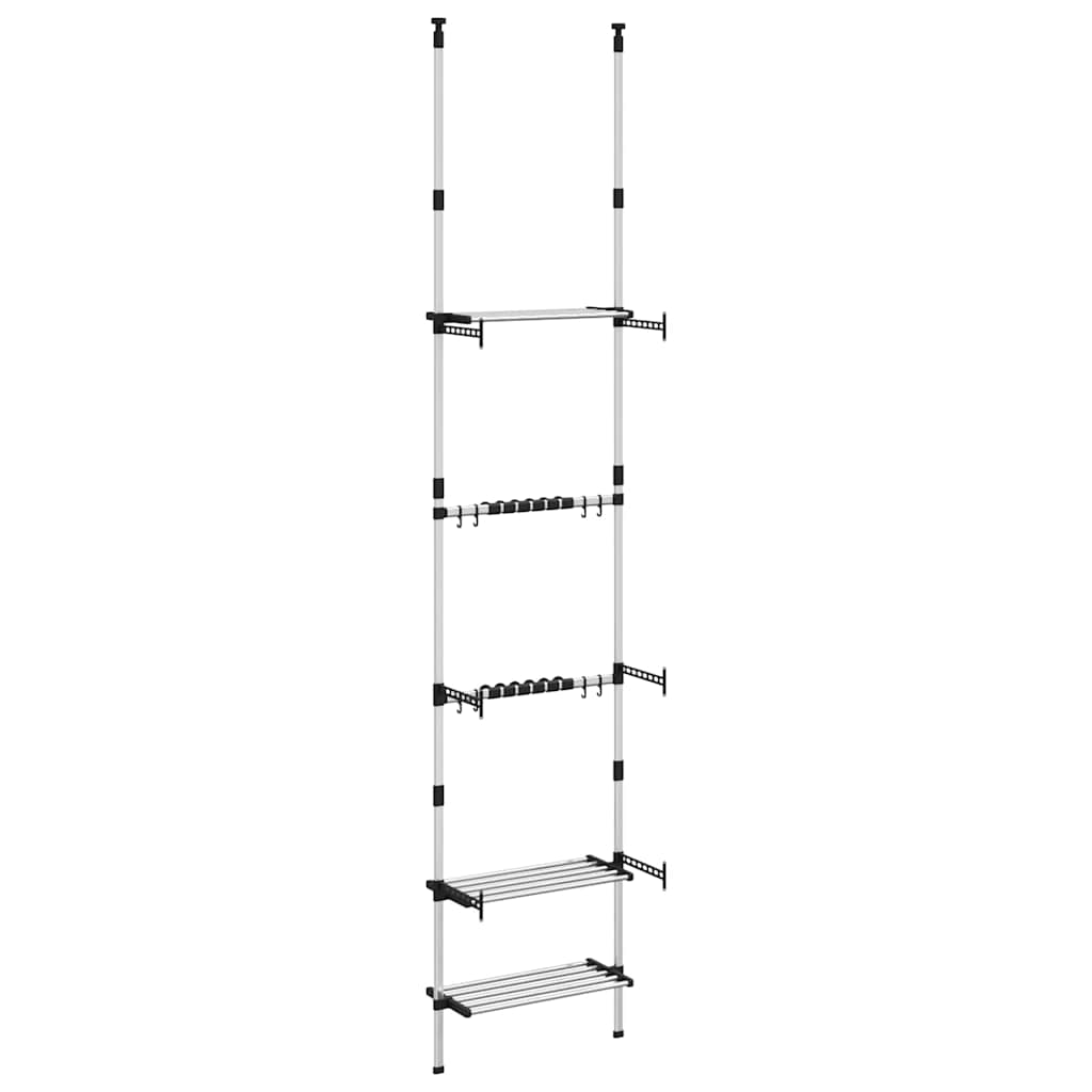 vidaXL Telescopic Garden Rack with 3 Shelves Silver Aluminium 5